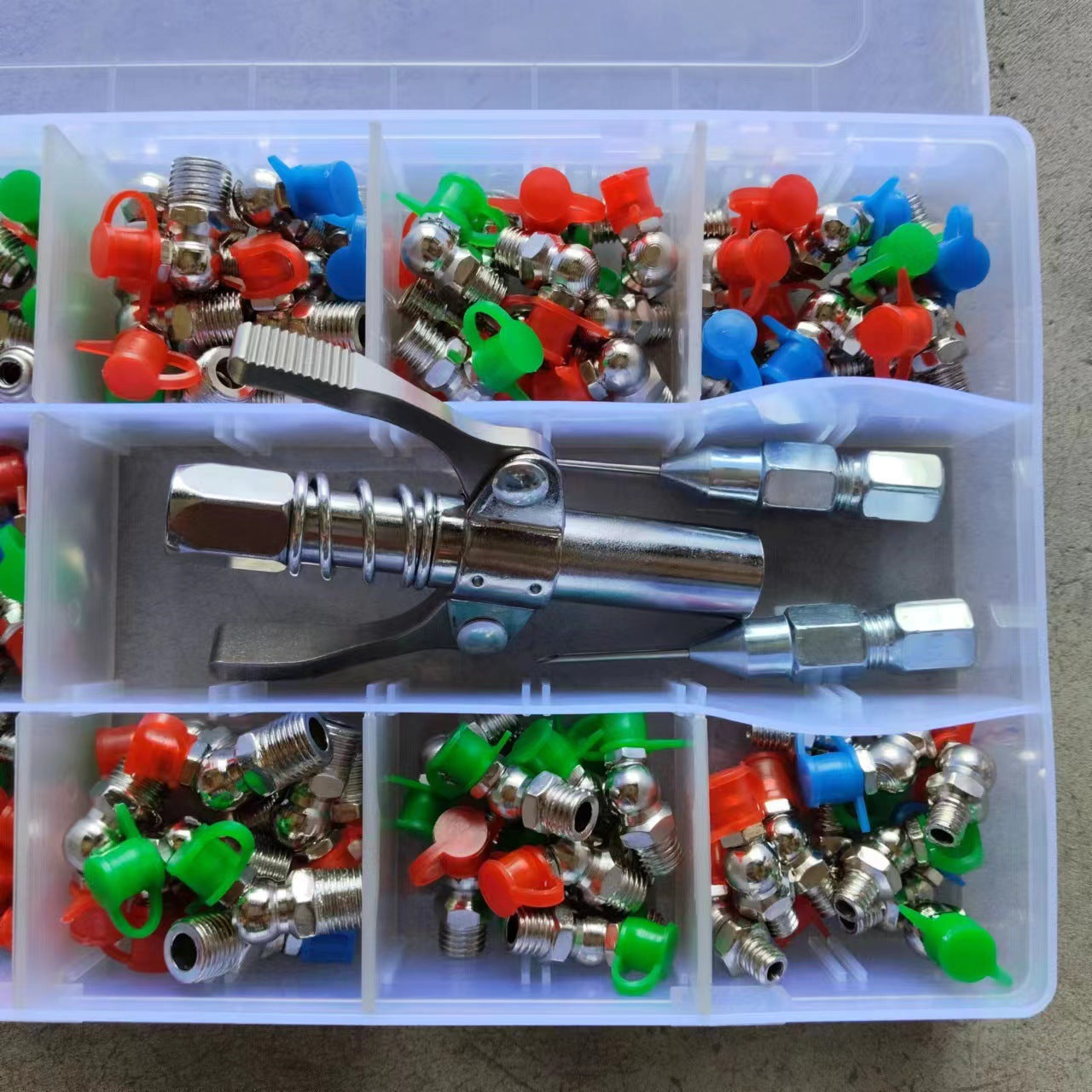 🧰💥🔥Juego de engrasadores de doble mango, pistola de engrase de aguja y cabezal plano M6M8M10mm