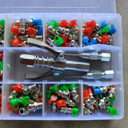 🧰💥🔥Juego de engrasadores de doble mango, pistola de engrase de aguja y cabezal plano M6M8M10mm