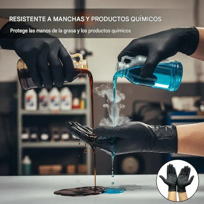 ⚡50% de descuento🎁 【100 piezas 27 euros - Talla L】Guantes profesionales de nitrilo: resistentes, antideslizantes, resistentes a las manchas y a los arañazos