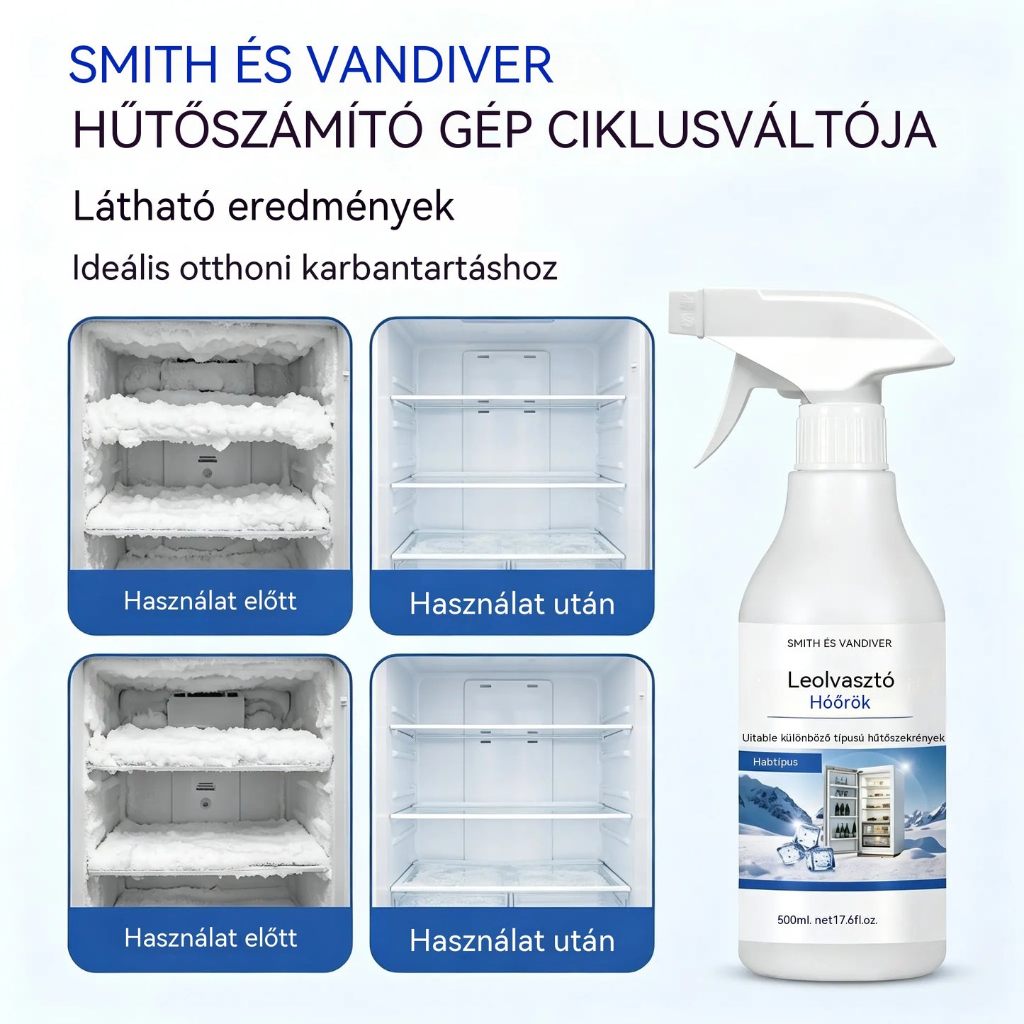 🧊 Leolvasztó spray hűtőszekrényekhez és fagyasztókhoz