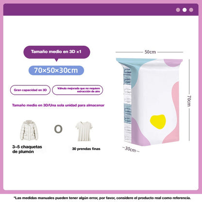 🧳【Juego de 5 piezas 28 euros】💨 Bolsa de almacenamiento al vacío grande y compresible: no requiere bomba, es a prueba de fugas e ideal para ahorrar espacio en maletas y en casa ✈️