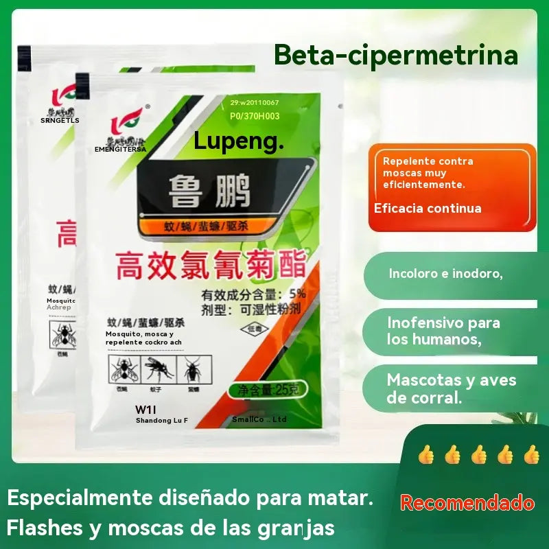 🦟🪰【10 bolsas】El insecticida en polvo de cipermetrina de alta eficiencia más eficaz, se puede utilizar en granjas/hogares/exteriores
