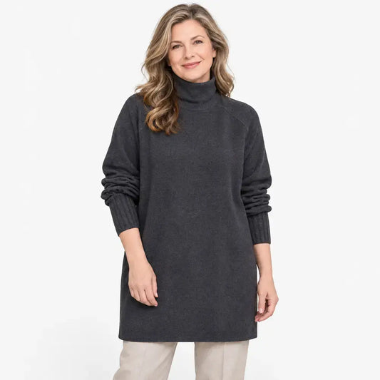 【S-4XL/6 szín】Magas nyakú, hosszú ujjú, termo pulóver - középhosszú garbó - őszi/téli alapréteg (ingázáshoz)