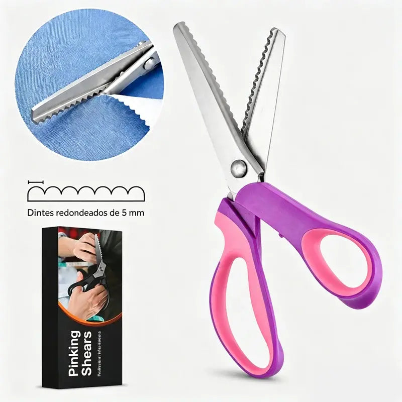 👗✂️ Díszes szélű szabóolló – Professzionális cikkcakk és hullámos vágáshoz | Tökéletes anyagokhoz, patchworkhöz és barkács projektekhez