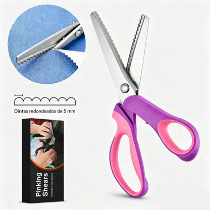 👗✂️ Díszes szélű szabóolló – Professzionális cikkcakk és hullámos vágáshoz | Tökéletes anyagokhoz, patchworkhöz és barkács projektekhez