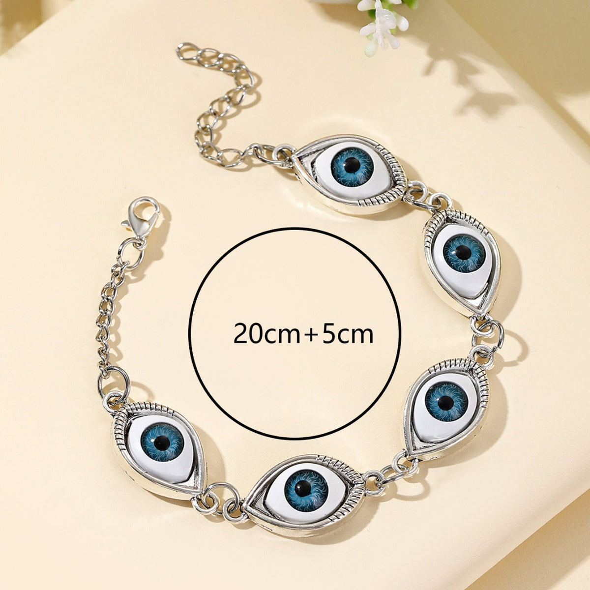 🔥【Compra 1 y llévate 1 gratis】Pulsera nueva de plata de ley 925 con ojo turco, incluye cadena de extensión.