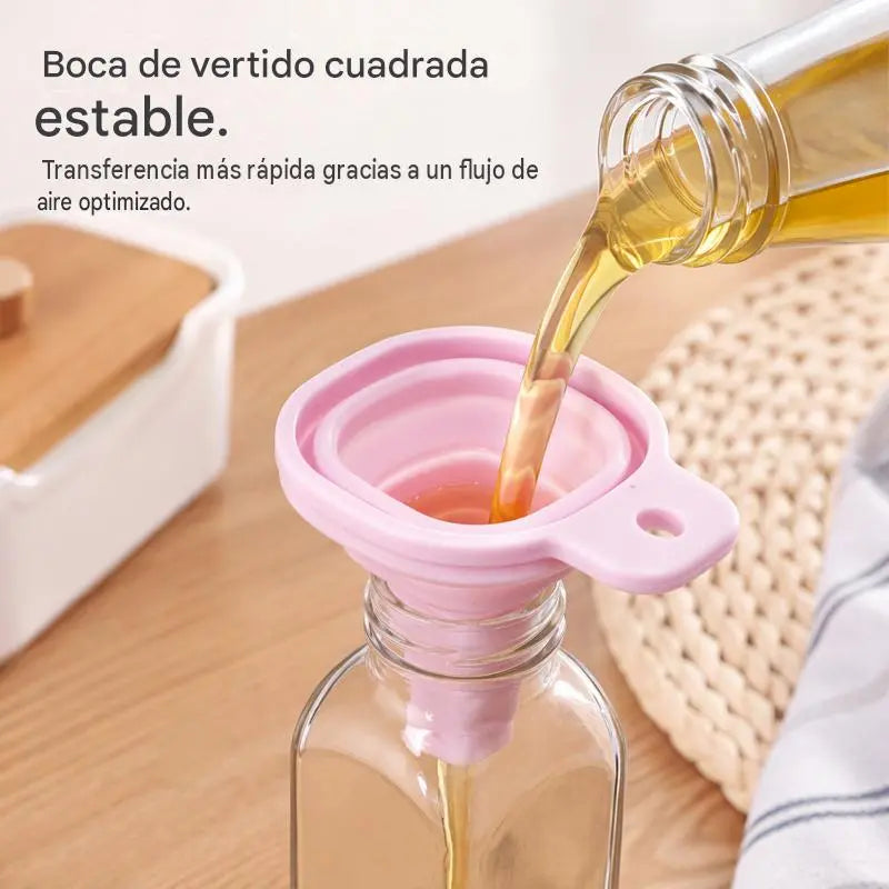🔥【Compra 3 y llévate 3 gratis】🛡️ Embudo de silicona de boca ancha apto para uso alimentario: flexible, a prueba de fugas y resistente al calor, seguro para el uso diario 🍴✅