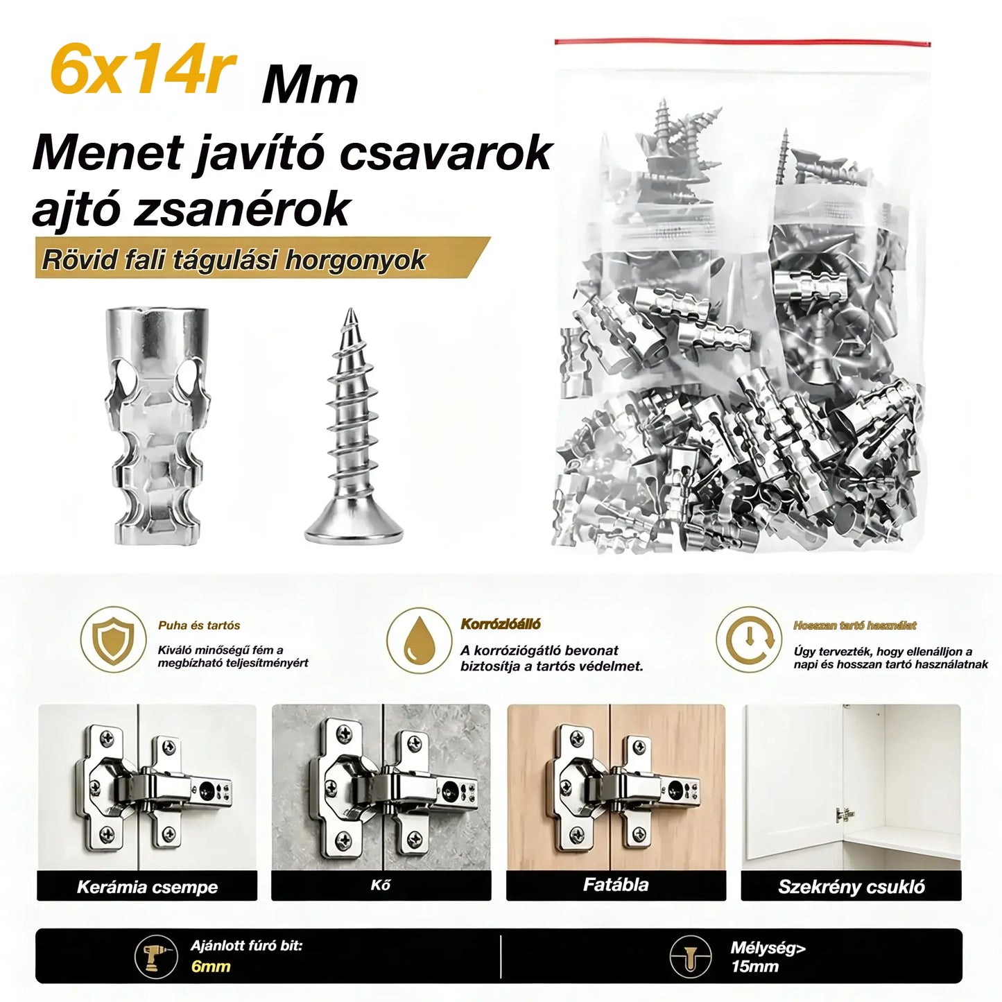 🛠️【100 pár 7900 Ft 】🔩 Önfúró gipszkarton dübelkészlet csavarokkal 🧱 – Könnyen telepíthető fali kiegészítők