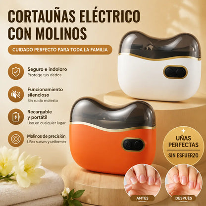Lima de uñas eléctrica multifuncional, cortauñas eléctrico con protección antipellizcos