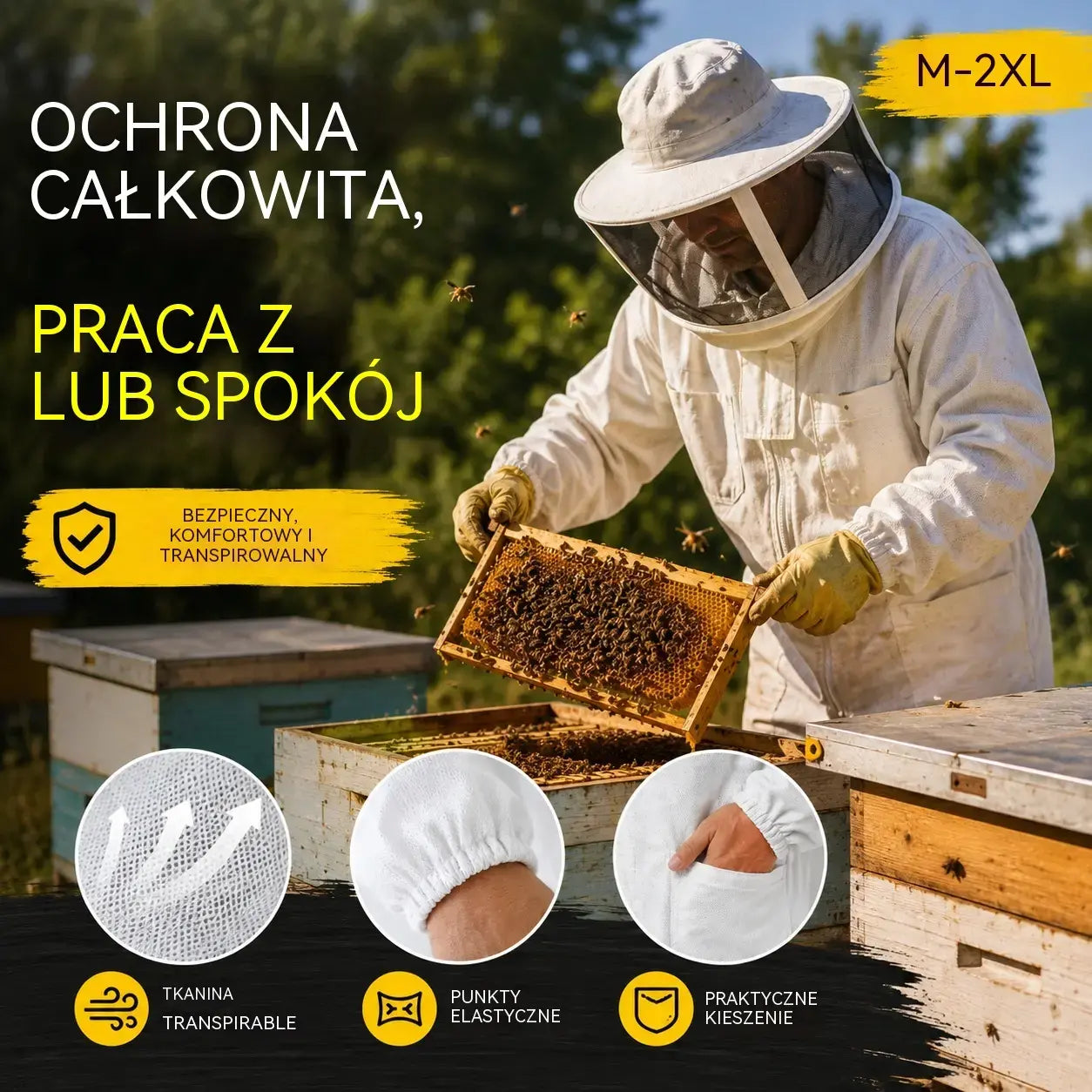 🔥【M-2XL】🐝Jednoczęściowy kombinezon 3D z bawełnianej siatki