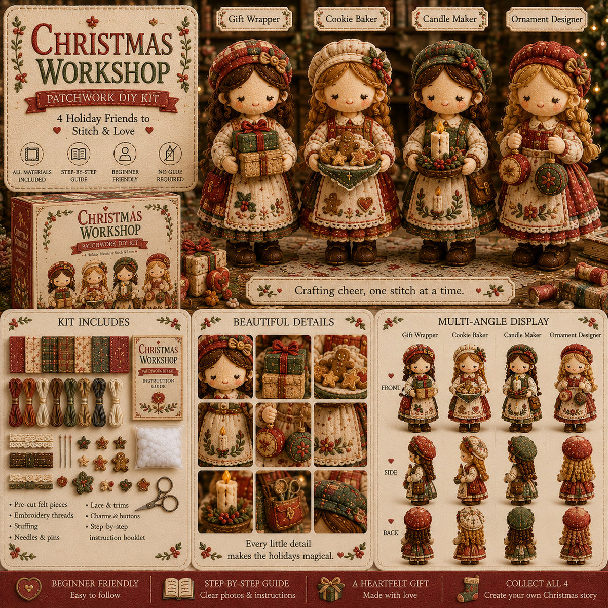 Último día: ¡Disfruta de un 49% de descuento!  Kit de patchwork para armar en miniatura de la serie Mundo en miniatura.