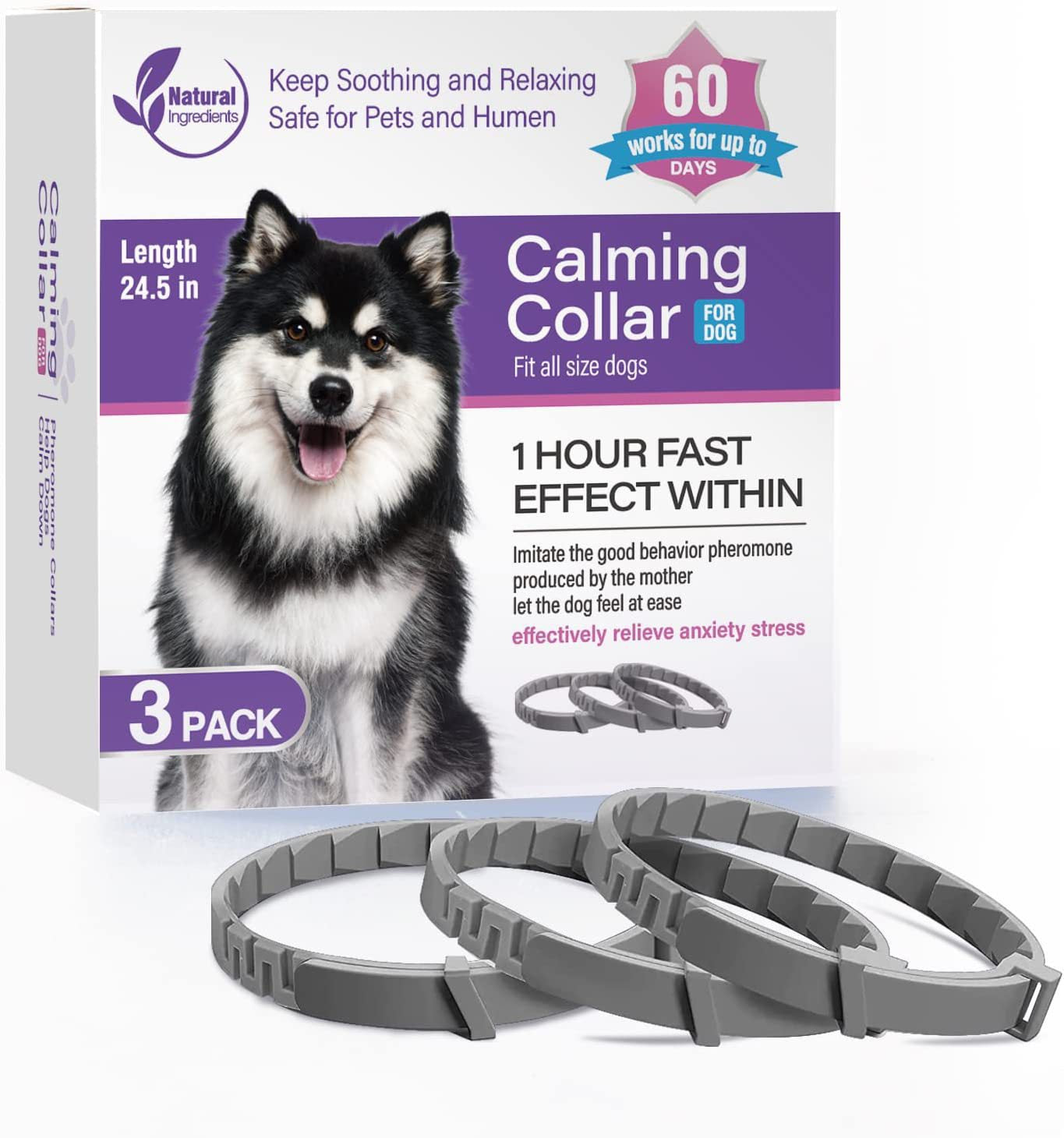 (3 piezas) Collar ajustable antipulgas y antigarrapatas para perros y gatos