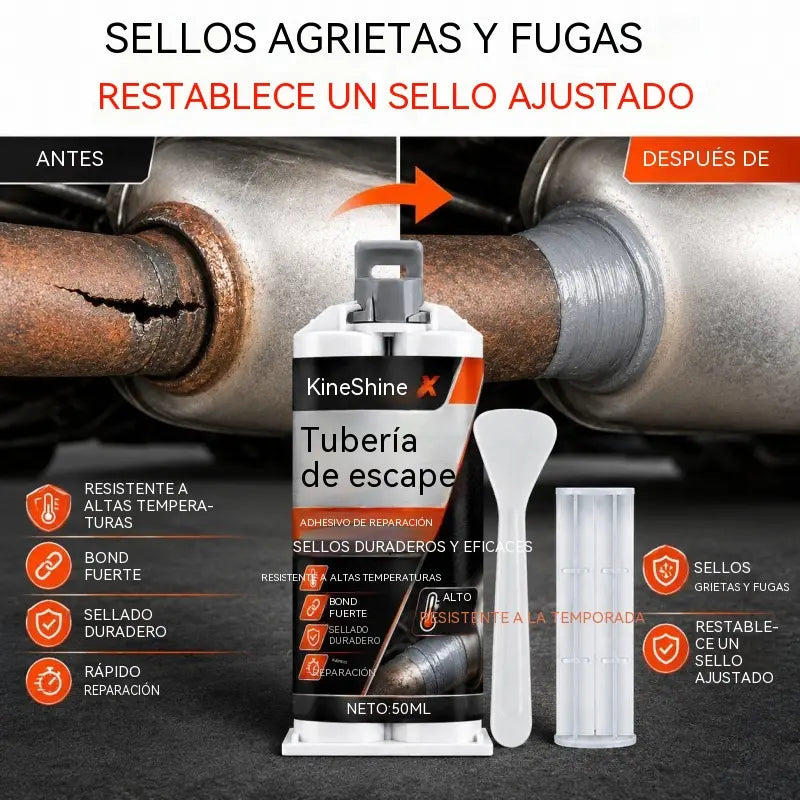 🥳💞 ¡Más de 50.000 unidades vendidas! ⭐🔧 Masilla reparadora de escapes para altas temperaturas: formulada especialmente para acero; ofrece una unión fuerte y duradera que resiste el calor extremo y las vibraciones. 🚗✅