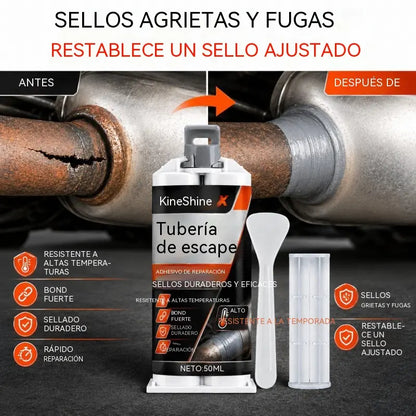 🥳💞 ¡Más de 50.000 unidades vendidas! ⭐🔧 Masilla reparadora de escapes para altas temperaturas: formulada especialmente para acero; ofrece una unión fuerte y duradera que resiste el calor extremo y las vibraciones. 🚗✅