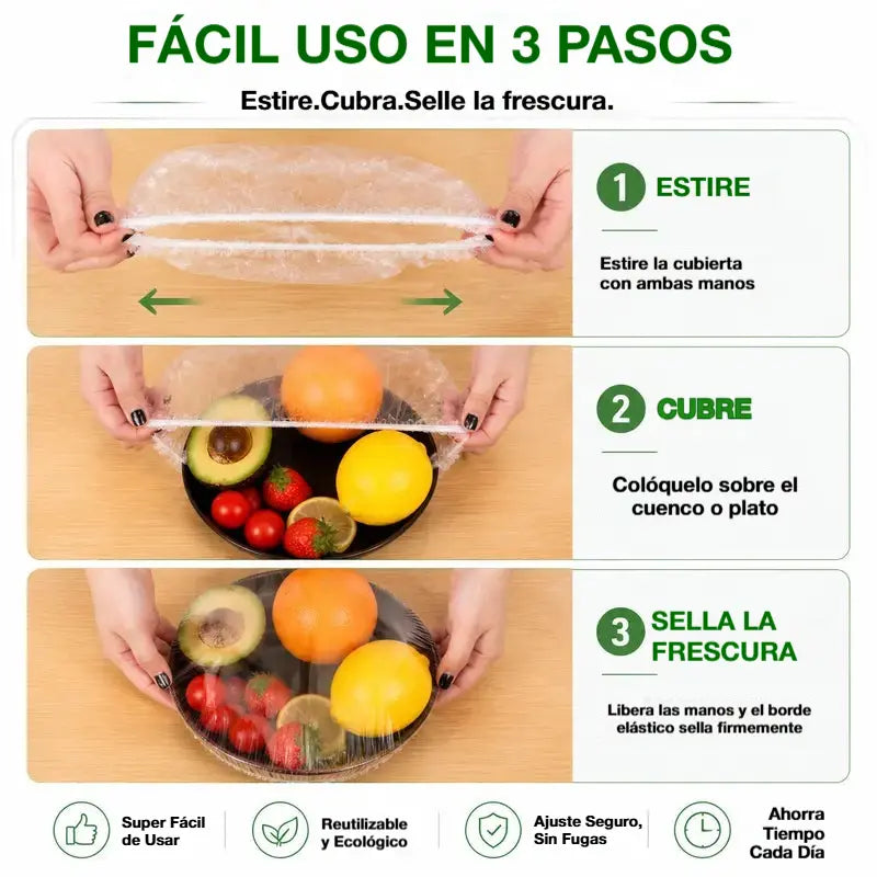 ⏳50% de descuento🔥【300 piezas】27 €🎉Cuanto más compres, más ahorrarás🎁Tapas elásticas desechables para alimentos, aptas para cuencos y platos