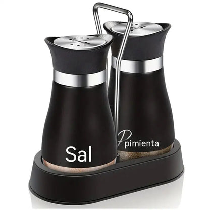 🔥【 2 Botellas + 1 Soporte 】🍽Juego de salero y pimentero con diseño de pingüino