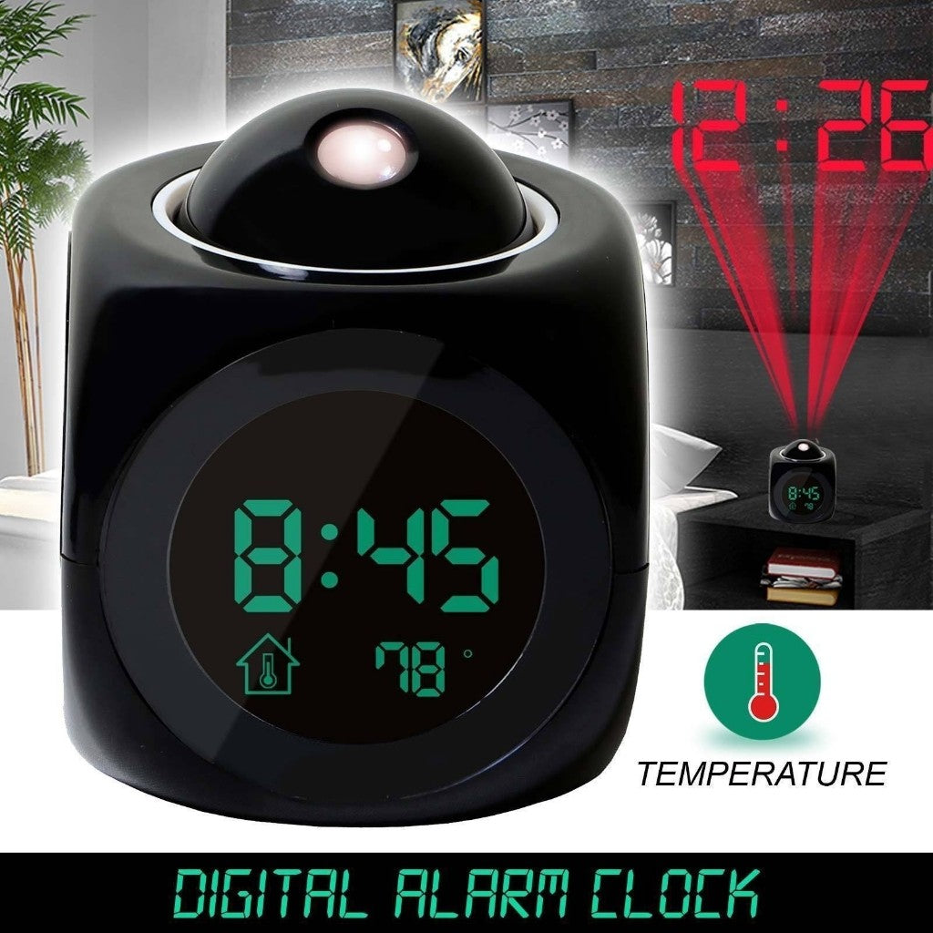 ⏰ Reloj proyector multifunción — hora, alarma, temperatura y clima en tu pared o techo