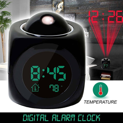 ⏰ Reloj proyector multifunción — hora, alarma, temperatura y clima en tu pared o techo