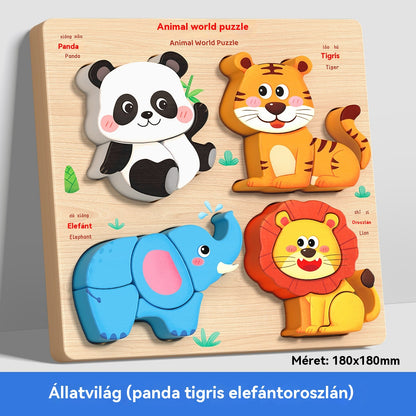 👧🏻🧩Montessori fa 3D-s kirakó, alkalmas kisgyermekkori neveléshez