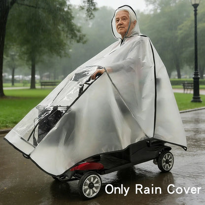 🌧️🏍Extra velká, zesílená nepromokavá plachta a pončo z PVC pro invalidní skútry a čtyřkolová elektrická vozítka pro seniory