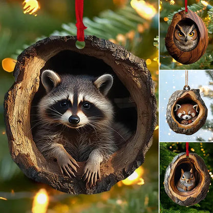 [10 részes készlet] 🎄 Állatfigurás karácsonyfadíszek — Függő állatdíszek