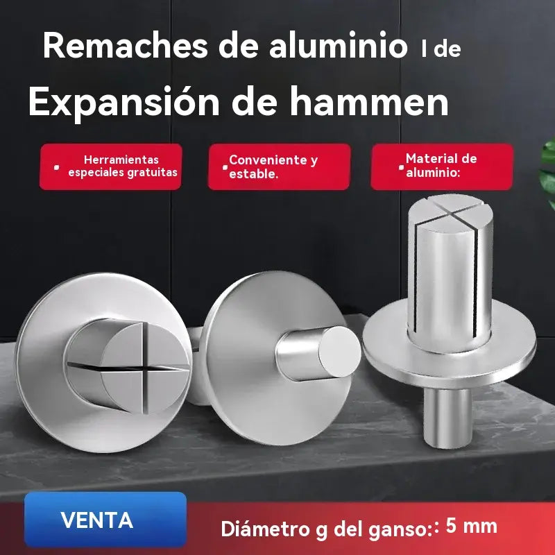 🔥【30% OFF】🧰【100PCS】🔧 Remaches de aluminio con expansión de martillo: ¡fijación rápida y segura sin esfuerzo!🔩