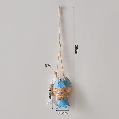🔥【Compra 1 y llévate 1 gratis】🐠Adorno rústico de madera con motivos marinos para colgar