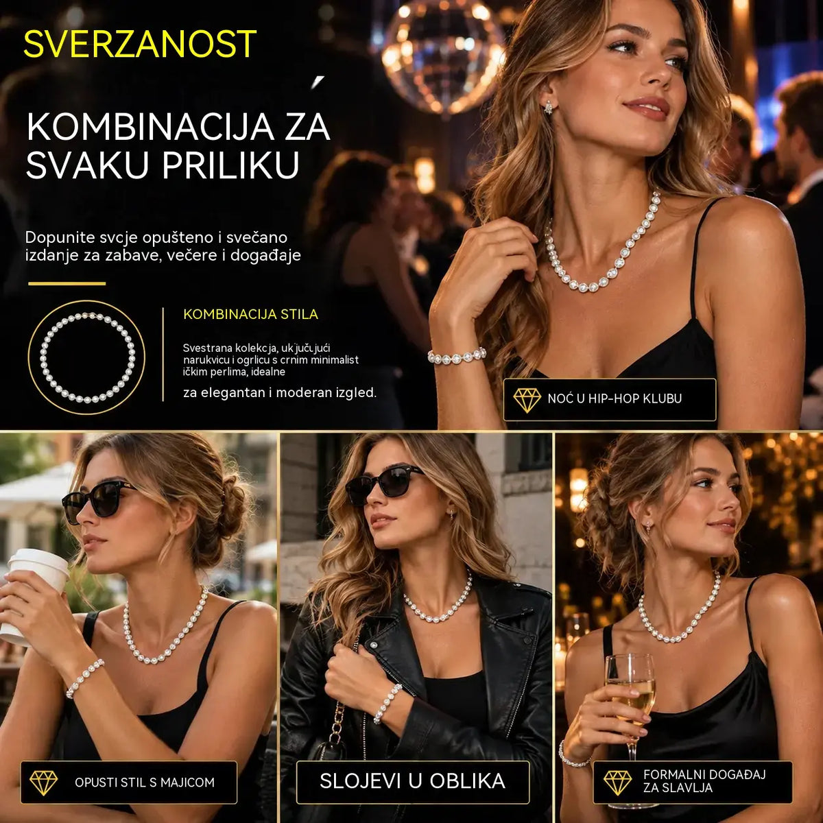 💎 Uštedite nevjerojatnih 50%! ✨ Unisex ogrlica u hip-hop stilu s cirkonima i izvrsnom, besprijekornom galvaniziranom završnom obradom: trendi urbani plesni izgled koji hrabro odražava vašu osobnost. 🎤