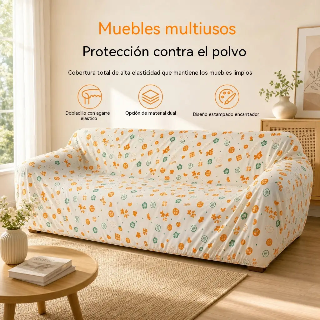 🔥【5 artículo】🎀Funda antipolvo estampada y elástica para cama y sofá