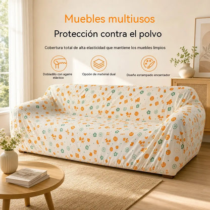 🔥【5 artículo】🎀Funda antipolvo estampada y elástica para cama y sofá