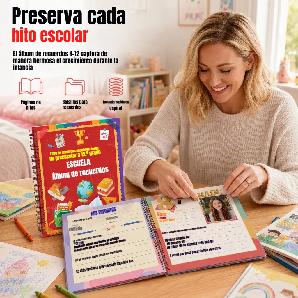 ⏳🔥¡50% DE DESCUENTO POR TIEMPO LIMITADO! ⏰Libro de recuerdos escolares/cuaderno de viaje para estudiantes📓🎓