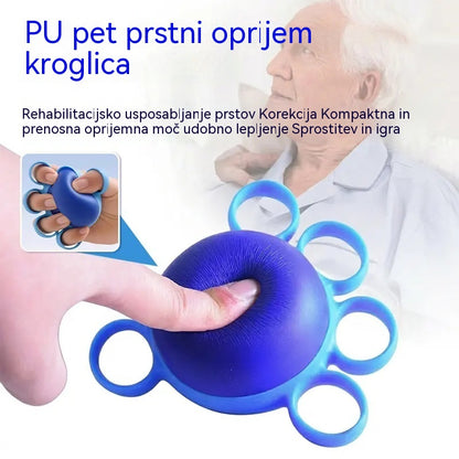 Ortopedska žoga za regeneracijo prstov in roke s fiksacijskimi obroči, pripomoček za krepitev moči in gibljivosti za starejše ali po kapi