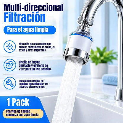 💧Mejora tu agua: Filtro para grifo sin herramientas, compatible con la mayoría de grifos