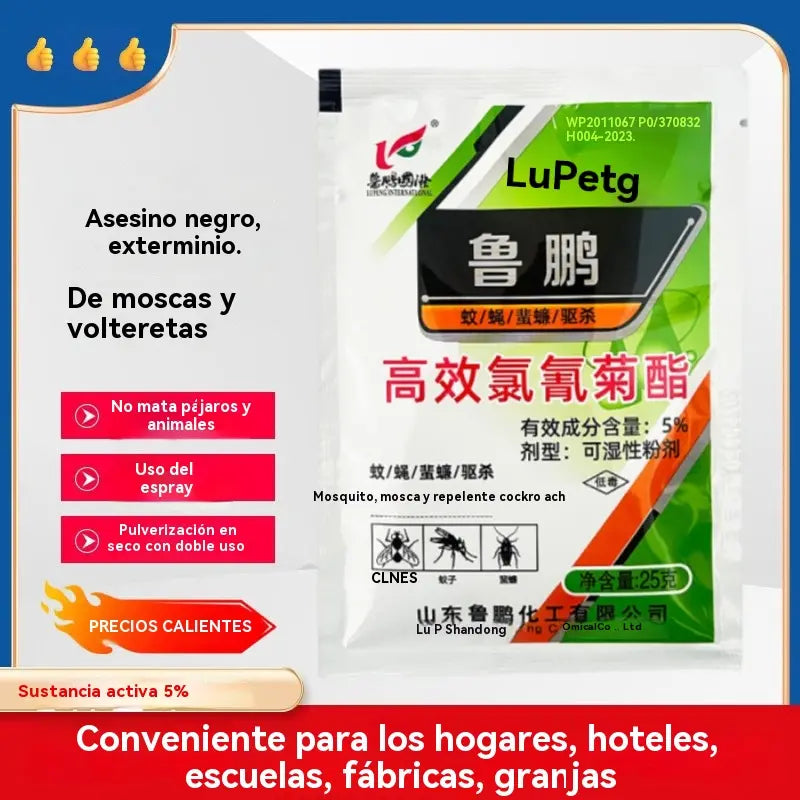 🔥【Paquete de 10 bolsas】🚫🦟 Polvo insecticida de clorpirifos de alta eficacia 🌿 Para uso general en granjas, hogares y exteriores