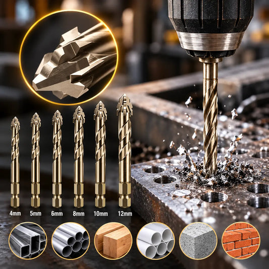 【6 db-os】【4+5+6+8+10+12 mm】🛠🛠Nagy szilárdságú 6 élű excentrikus fúrófej készlet