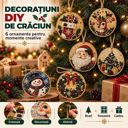 🎄 6 részes DIY gyémántkirakós karácsonyi díszkészlet – Kreatív családi projekt, amely tökéletes a karácsonyfára, ablakba vagy ajándéknak!