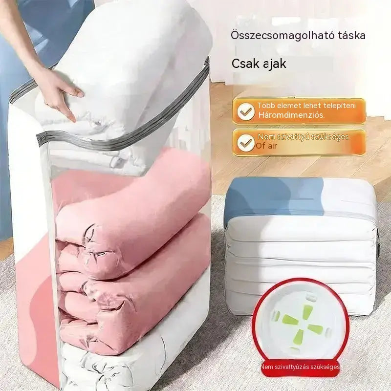 🧳 5 termék mindössze 9600 Ft 💨 Nagy, rugalmas vákuumos tárolótasakok: Nincs szükség pumpára, szivárgásmentes, ideális helytakarékosságra a bőröndben és otthon ✈️