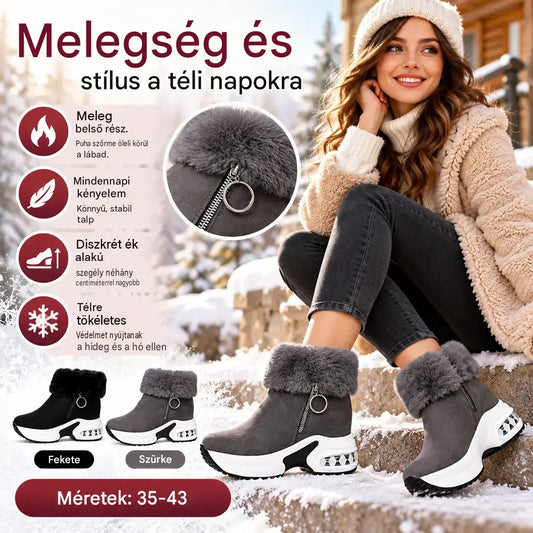 🔥😍【35-43】Női őszi és téli csizma vastag talppal, polár béléssel, meleg és lezser