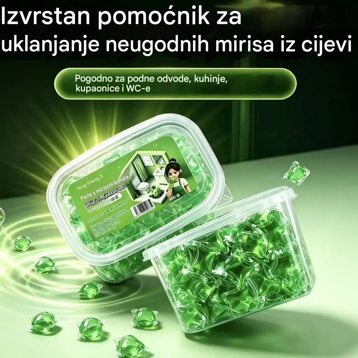 2 pakiranja (100 tableta) za 25 eura. Kapsule topljive u vodi za uklanjanje mirisa iz odvoda - savršeno rješenje za sprječavanje širenja mirisa u kupaonicama i kuhinjama.