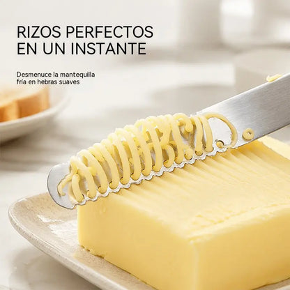 🔥【Compra 1 y llévate 1 gratis】🧈Cuchillo y espátula para mantequilla profesional 3 en 1 de acero inoxidable 304
