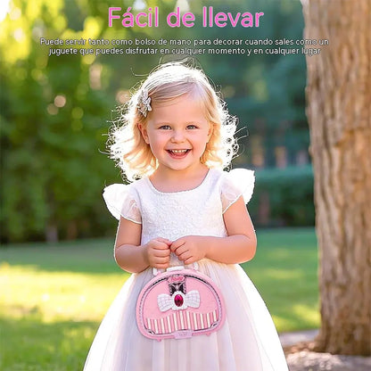 🏆OFERTA POR TIEMPO LIMITADO💄Set de Maquillaje Lavable para Niñas con Bolso Rosa Portátil