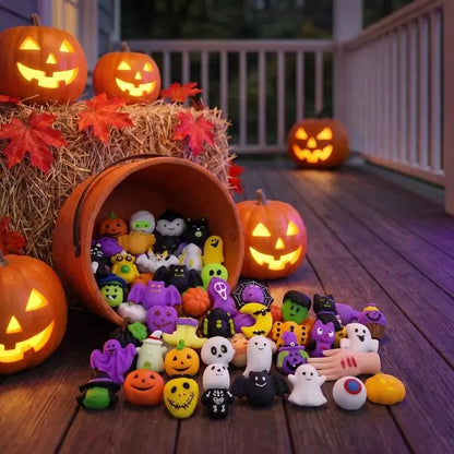 50 darab 9500🎃Halloween témájú empanada alakú stresszoldók, imádnivaló tökös szellem empanadák.