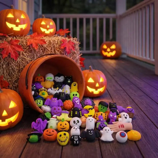 50 darab 9500🎃Halloween témájú empanada alakú stresszoldók, imádnivaló tökös szellem empanadák.