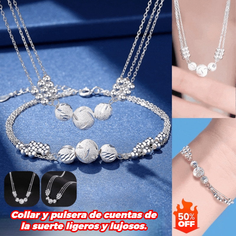 🔥Venta caliente🔥 ✨【Collar + Pulsera】Conjunto de Joyería de Plata 925 con Grabado Elegante 💎