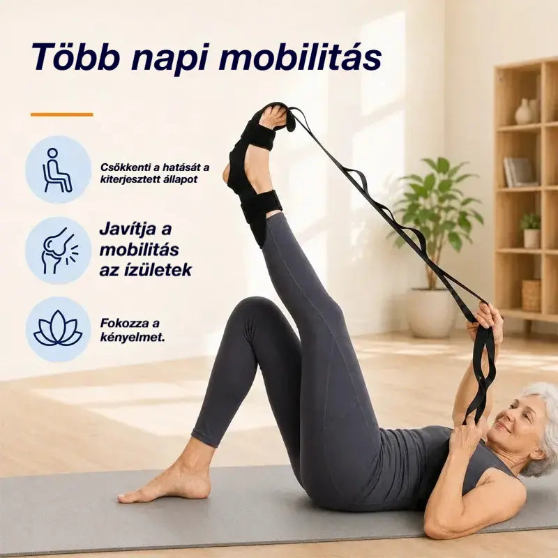 【2 db 9600 Ft】Nyújtóöv és szalagnyújtó jógához és fitneszhez – Lélegző és állítható pánt a bokához és a lábfejhez, a regenerációhoz és a rugalmassághoz
