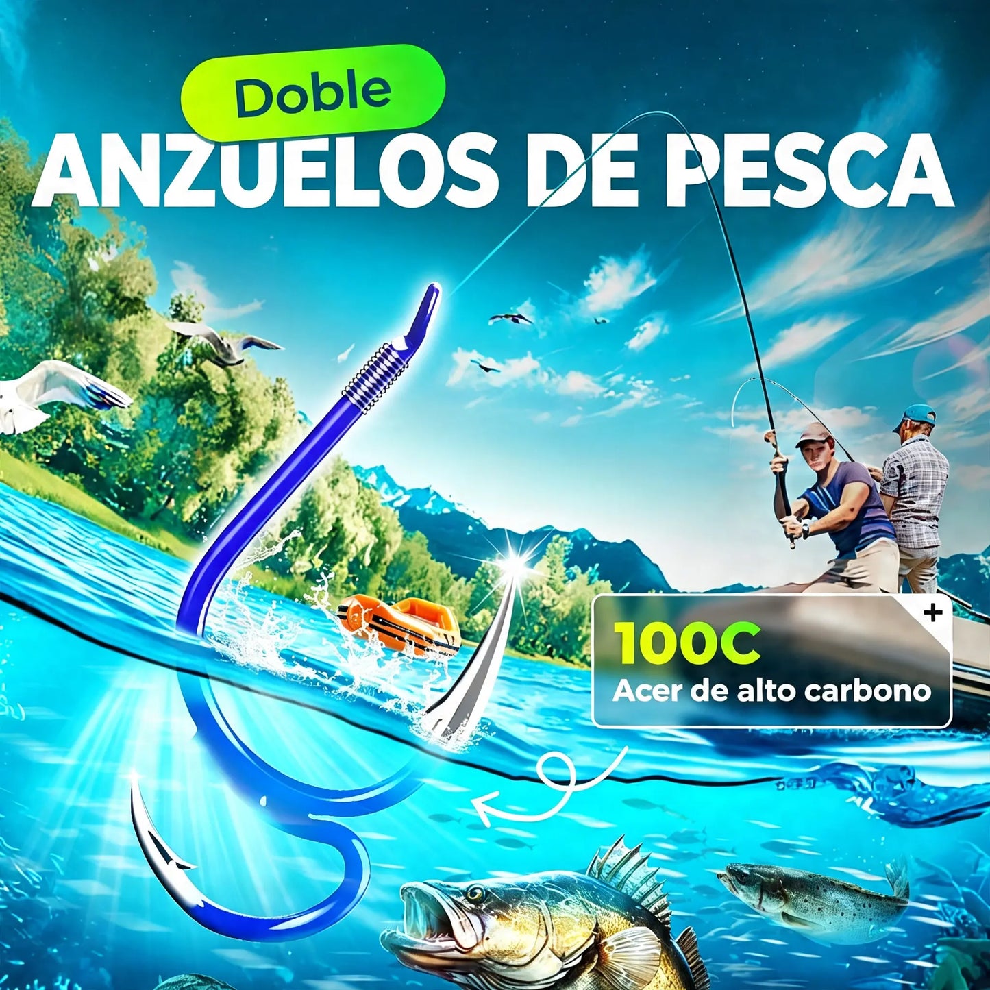 ❤️‍🔥 (20 unidades) Anzuelos dobles clásicos ultra afilados para pesca