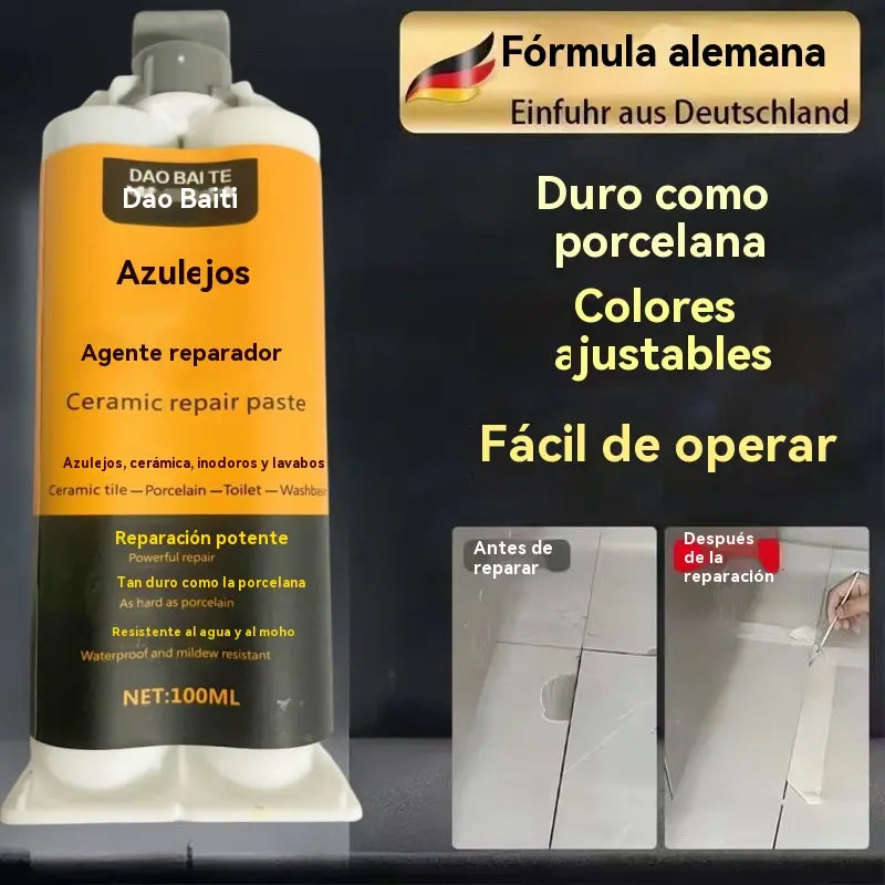 ✨【Compra 1 y llévate 1 gratis】2 piezas por 27 euros Pasta reparadora de azulejos cerámicos de doble tubo, un adhesivo mágico para rellenar grietas y agujeros.【Enviar herramientas】