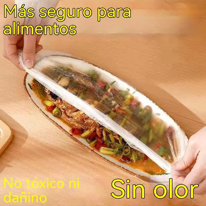 🔥【Compra 1 y llévate 1 gratis】🍽️ 200 tapas elásticas desechables para platos y cuencos, cubiertas elásticas para cuencos