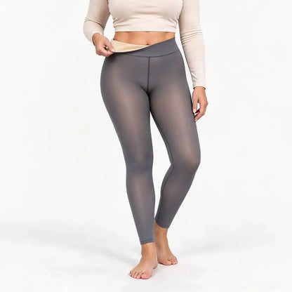 🧶💥【XS-4XL】Szimulált, áttetsző téli harisnya vastag és puha plüss béléssel