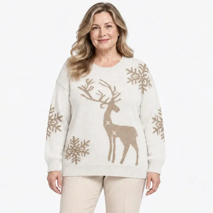 【XS-3XL/3 szín】2026 Ősz/Tél Új Stílusú Szarvas Jacquard Mintás, Kerek Nyakú Felsőruházat Pulóver